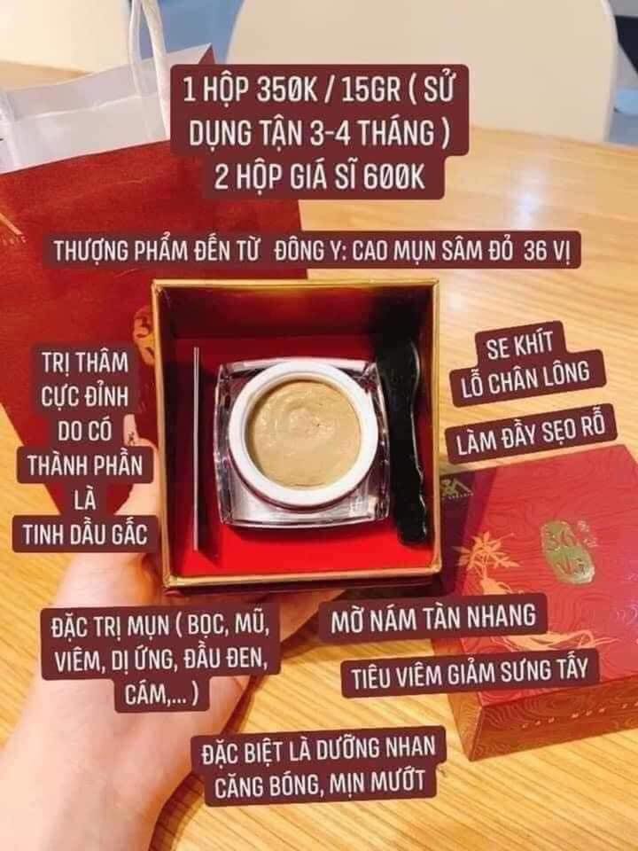 (CAO MỤN SÂM ĐỎ- CHẤM DỨT MỤN SAU 14 NGÀY FULL 15GR