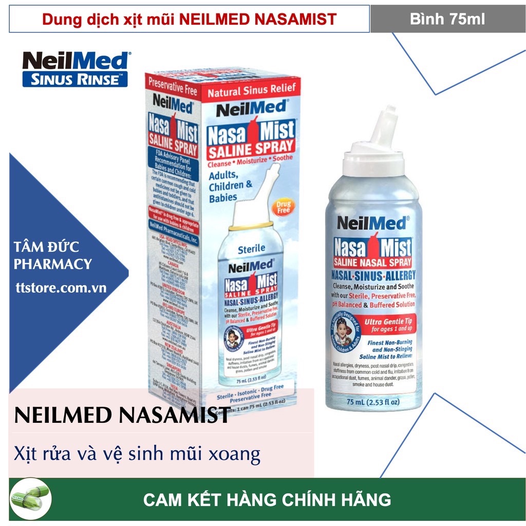 Dung dịch xịt mũi Neilmed Nasalmist 75ml - Dành cho trẻ em trên 1 tuổi