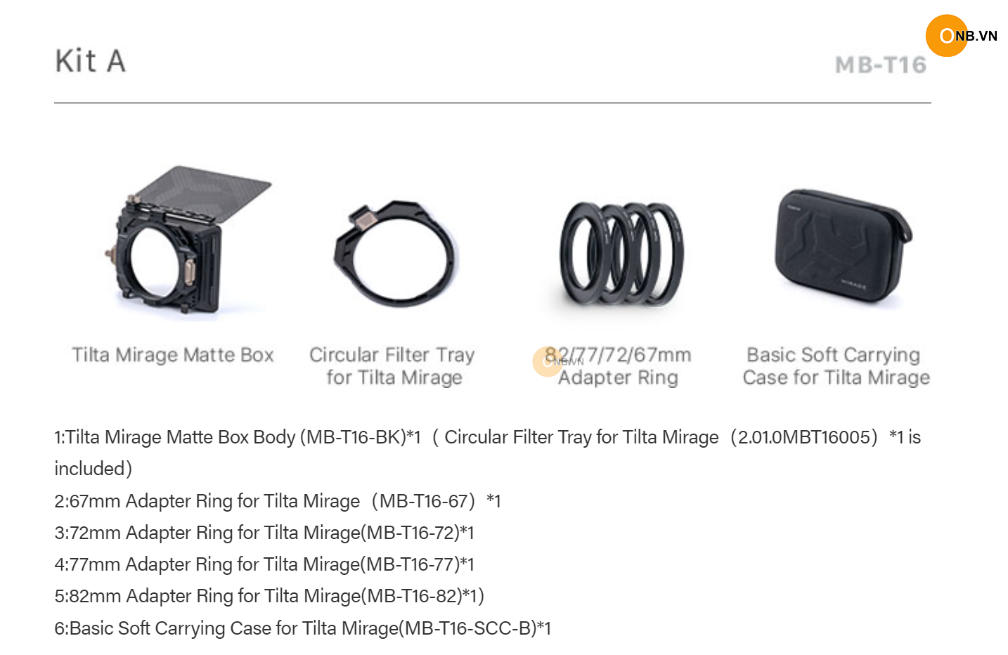 Tilta Mirage Matte Box MB-T16 Kit A