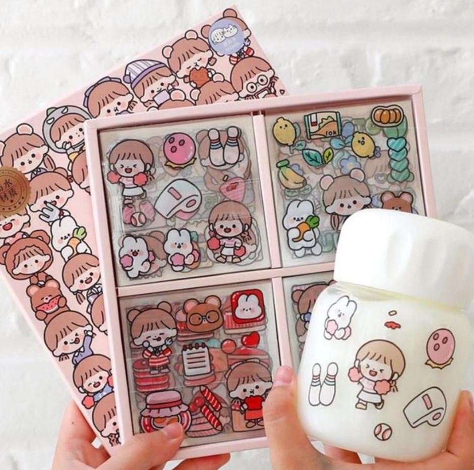 Bộ sticker 2d-3d dễ thương