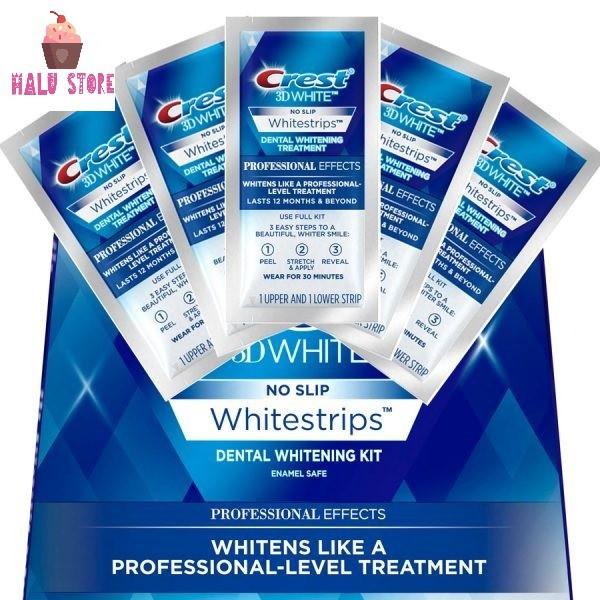 [HCM]Combo 14 miếng (7 gói/7 ngày) dán trắng răng Crest 3D White Whitestrips loại Professional Effects - Mỹ