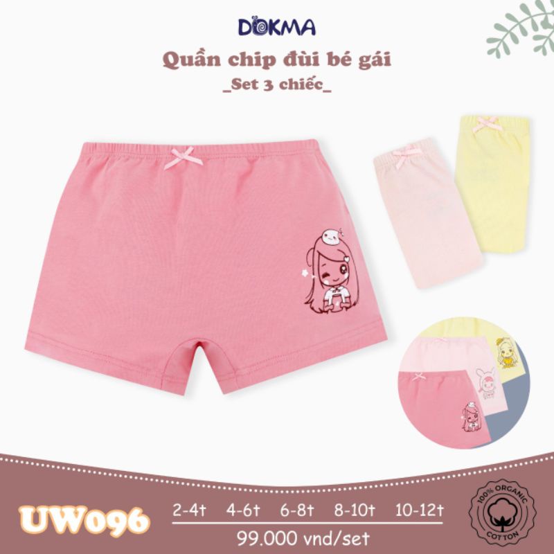 Set 3 quần chip đùi Dokma cho bé gái 2-12Y