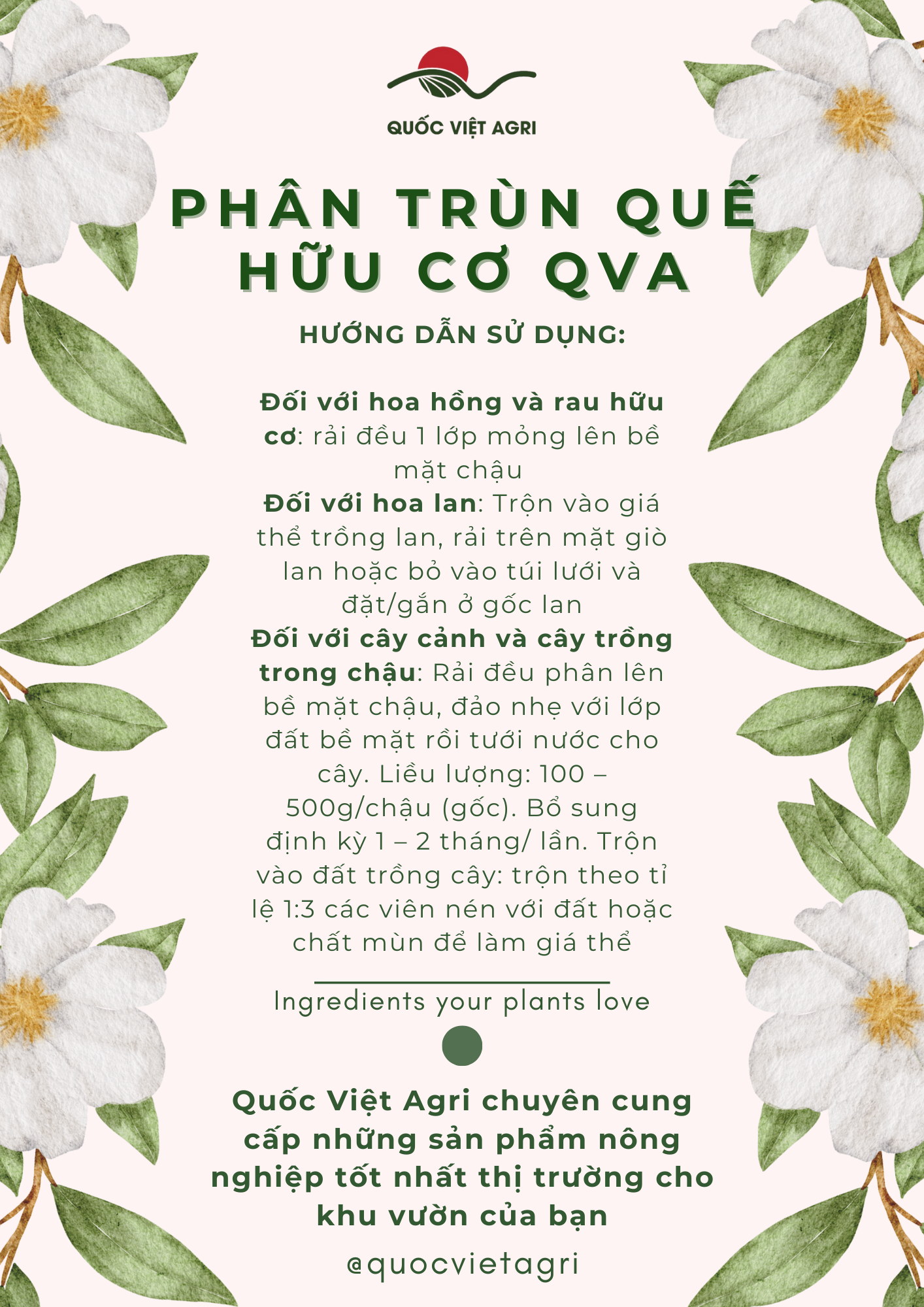 Phân trùn quế nguyên chất QVA 100% HỮU CƠ (500g - 5kg)