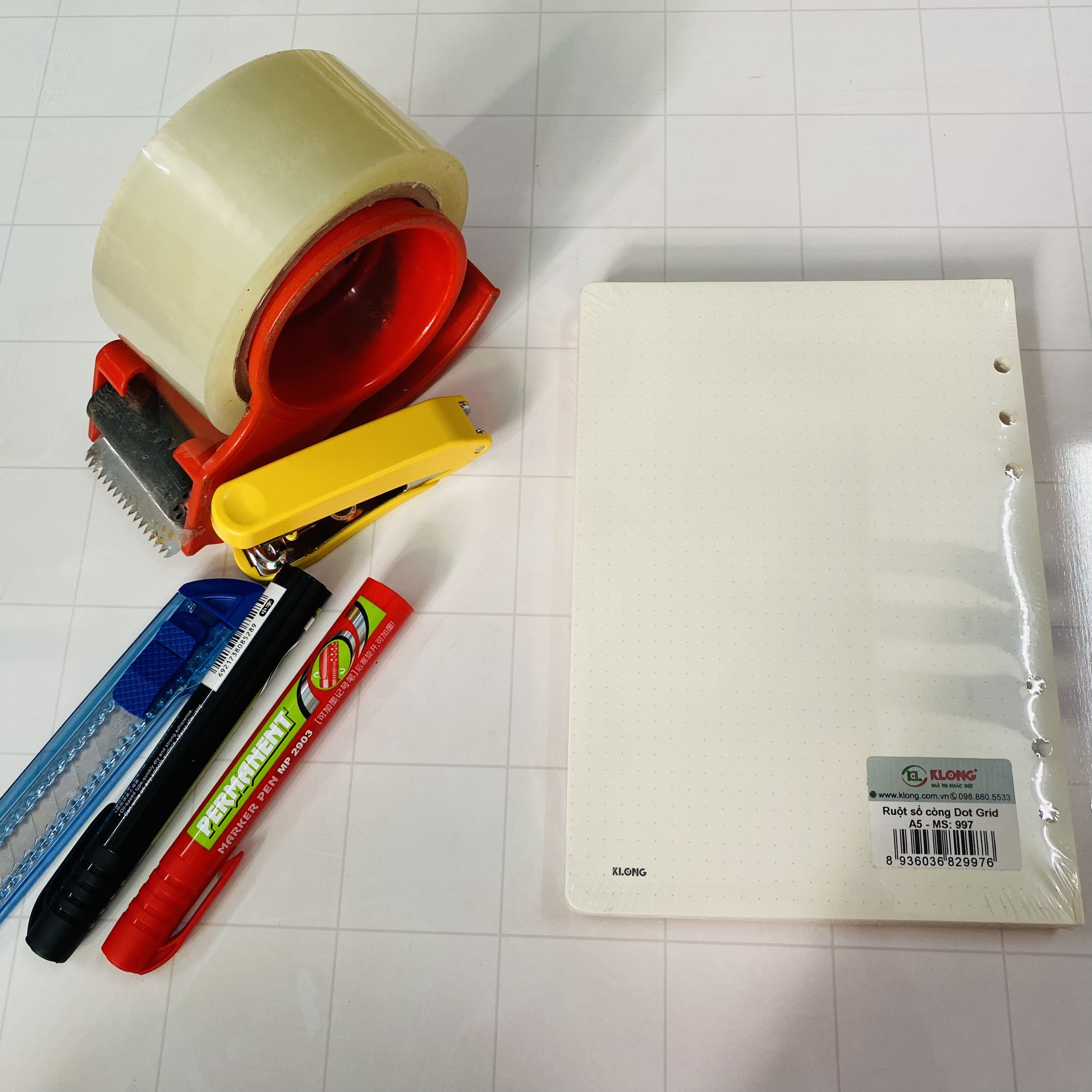 KLONG Ruột sổ DOT GRID kẹp còng size A5 - 100 tờ (MS:997)