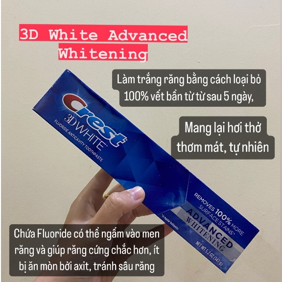Kem đánh răng crest 3d white 158gr