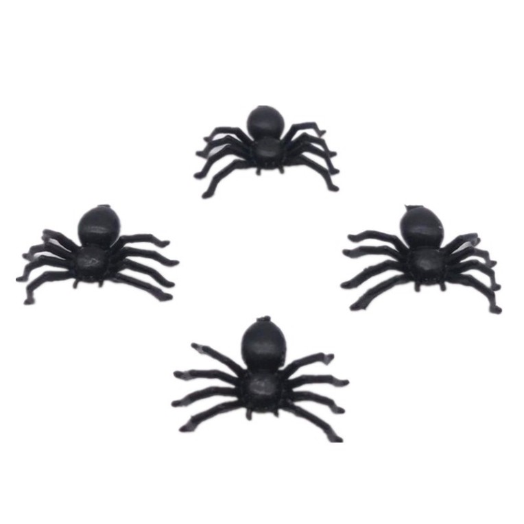 Bộ 5 con nhện mini màu đen nhện giả nhện đồ chơi