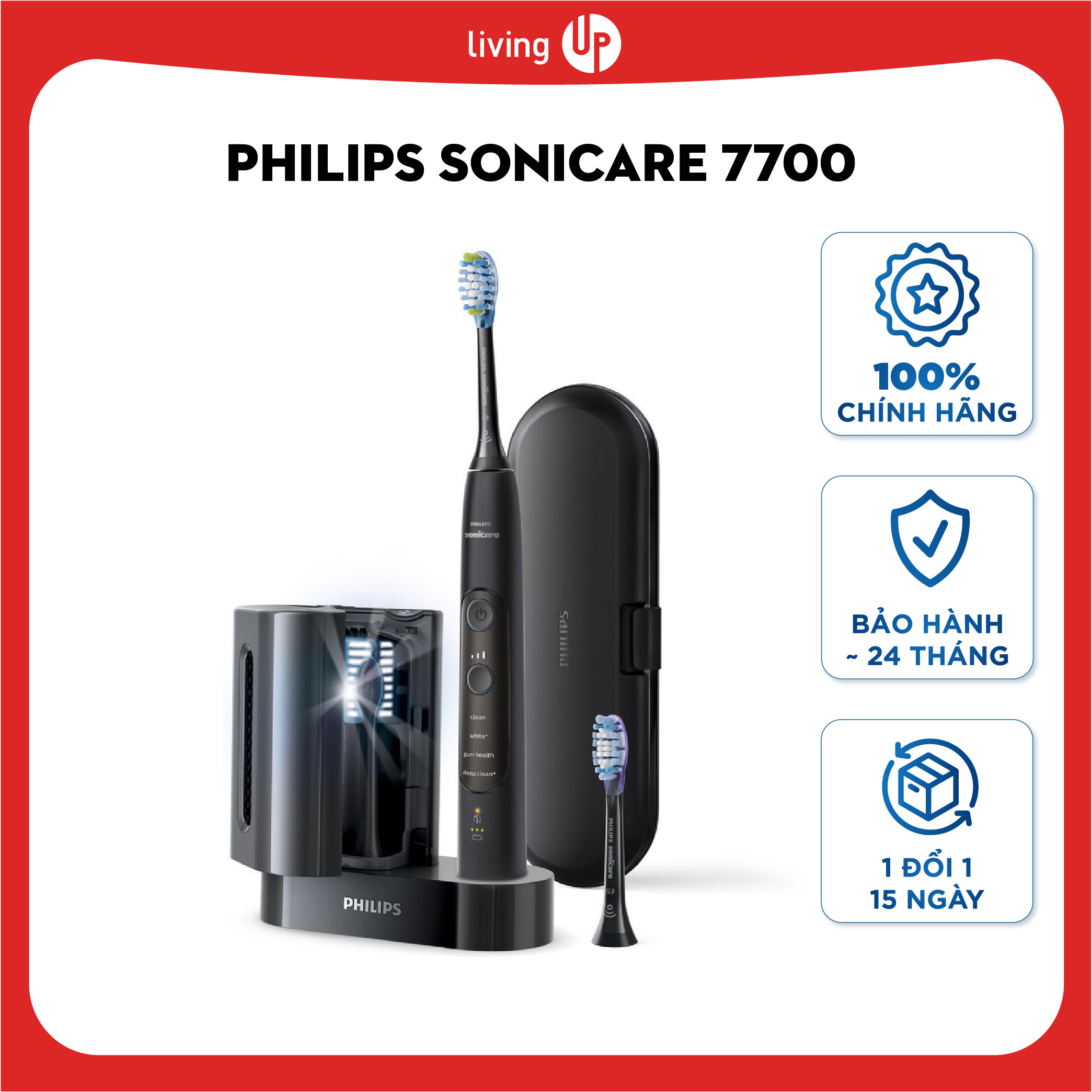 Bàn chải điện Philips Sonicare ExpertClean 7700 (Có hộp khử trùng UV)