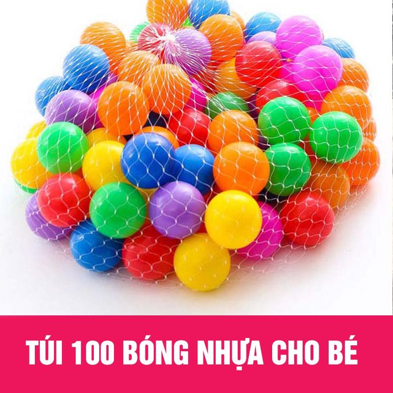 [HCM]Túi 100 quả bóng nhựa nhiều màu an toàn cho bé vui chơi