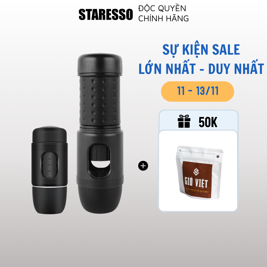 Máy pha cà phê mini cầm tay cao cấp Staresso Mini chính hãng, bản nâng cấp Staresso Mini 2022