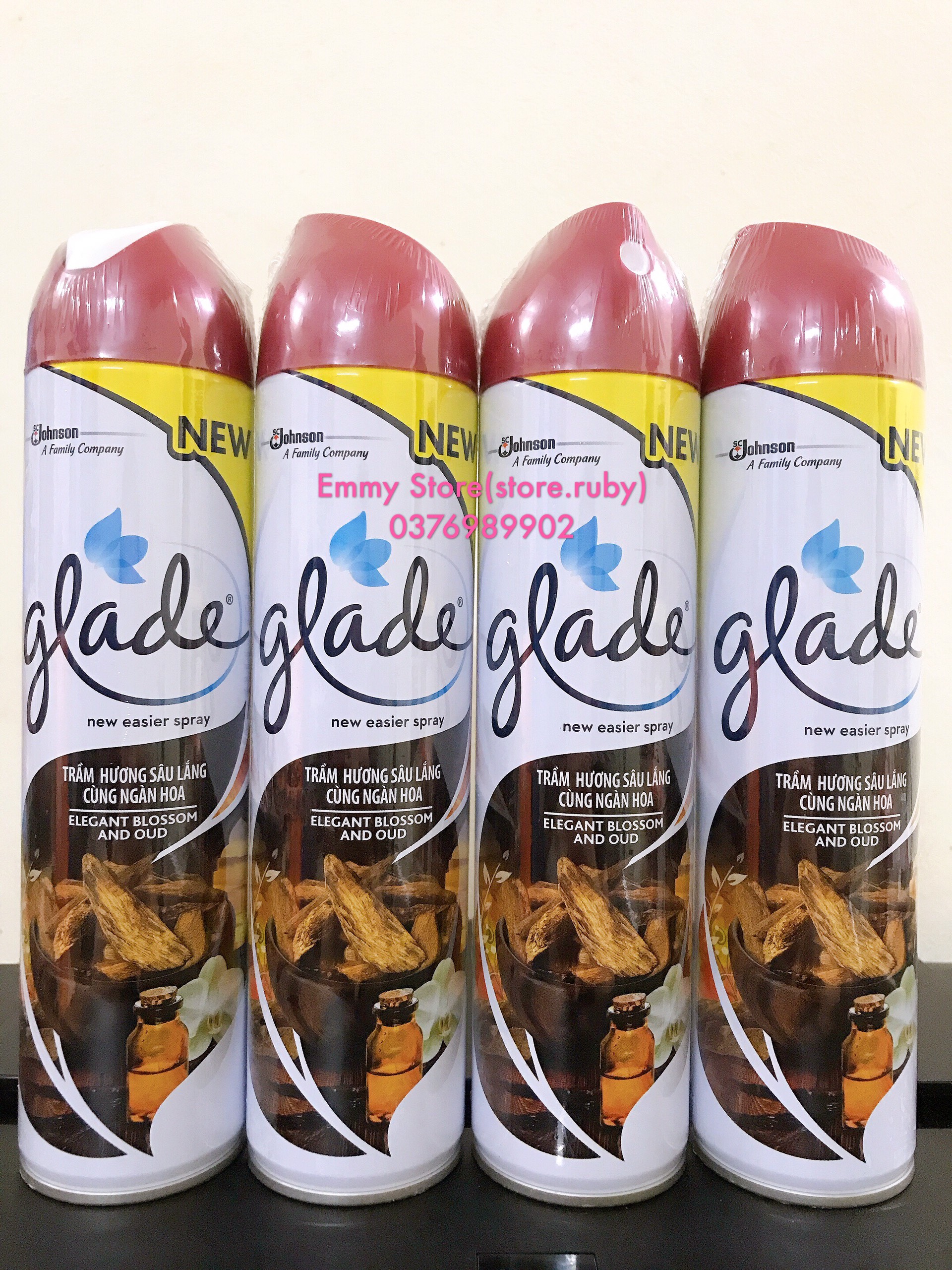 Xịt Phòng Glade Hương Trầm Hương Sâu Lắng Cùng Ngàn Hoa (280ml) hàng thái cty Johnson & son