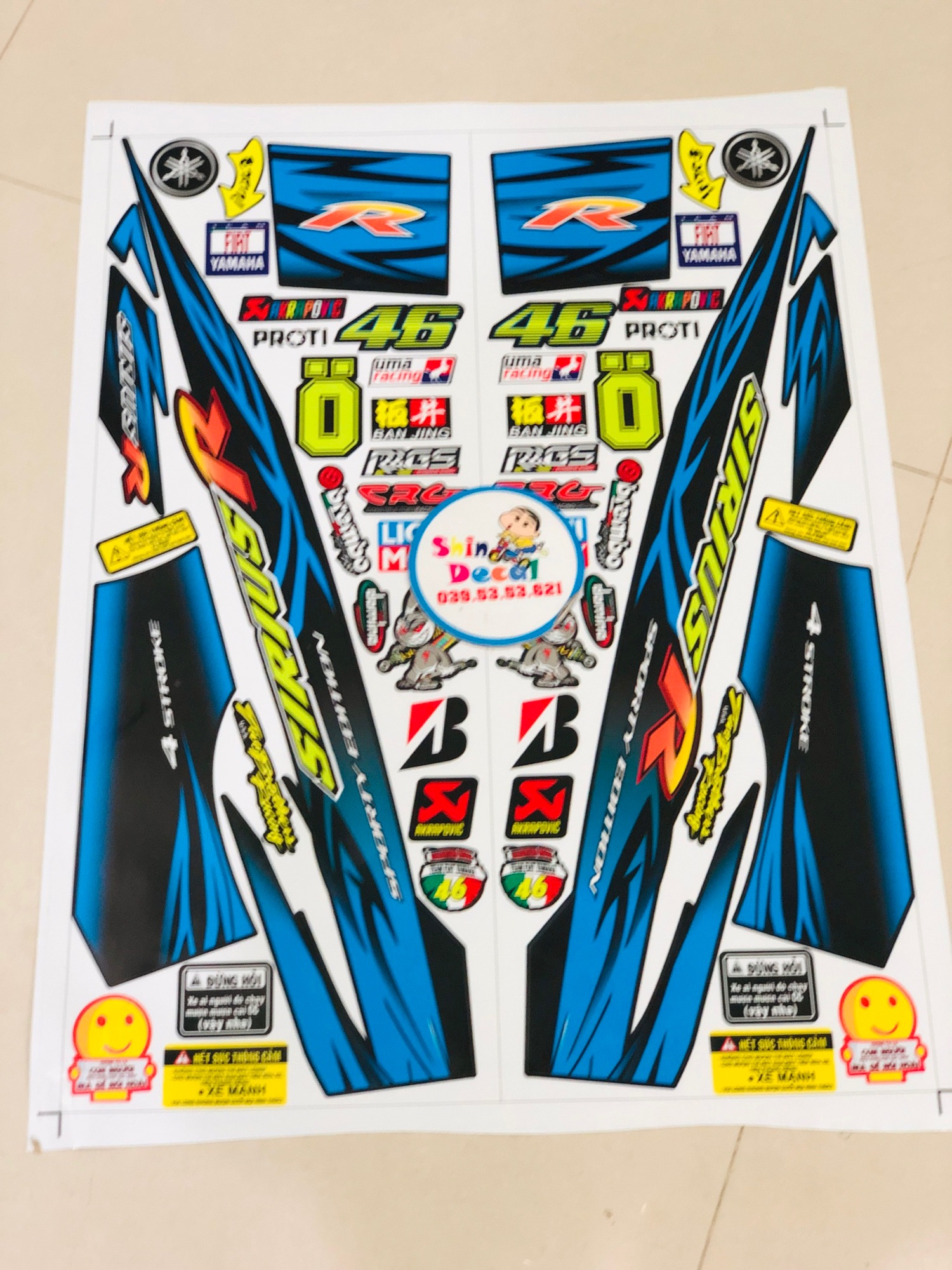 Tem rời Sirius R xanh đen