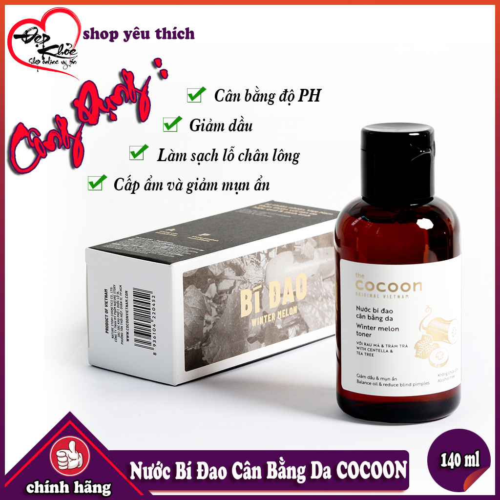 Nước Bí Đao Cân Bằng Da COCOON 140ml ( giảm dầu và mụn ẩn )