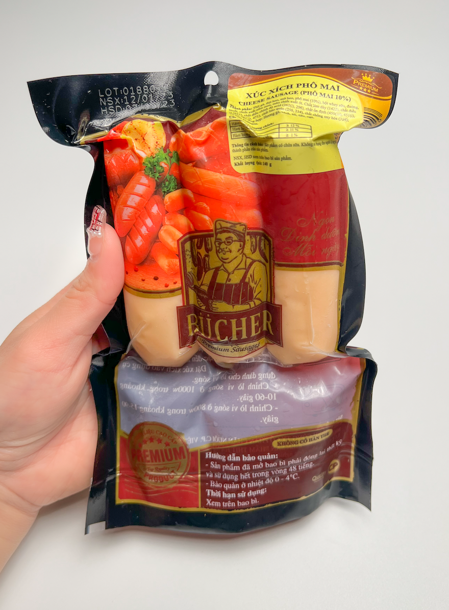 Xúc xích phô mai 140g - xúc xích tươi cp