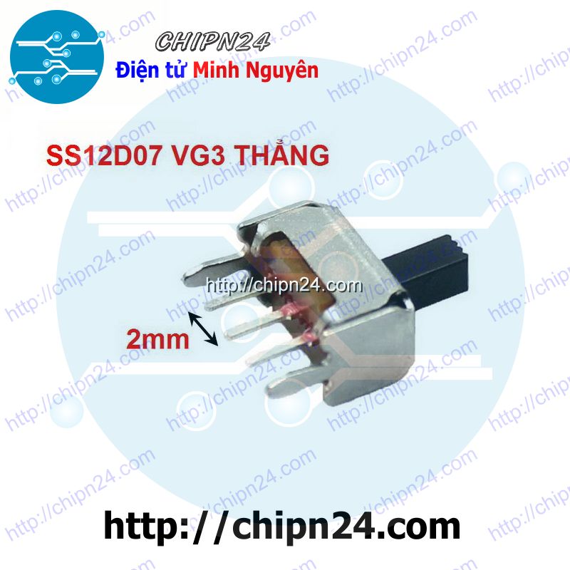 Công tắc gạt 2mm ss12d07 vg3 thẳng