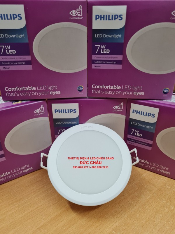 Đèn led âm trần Philips 7w lỗ khoét D90