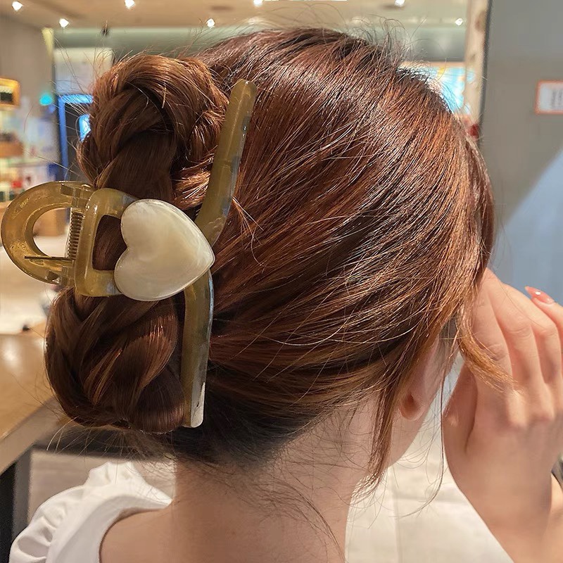 Kẹp tóc dài hình tim , gấp tóc càng cua 11cm