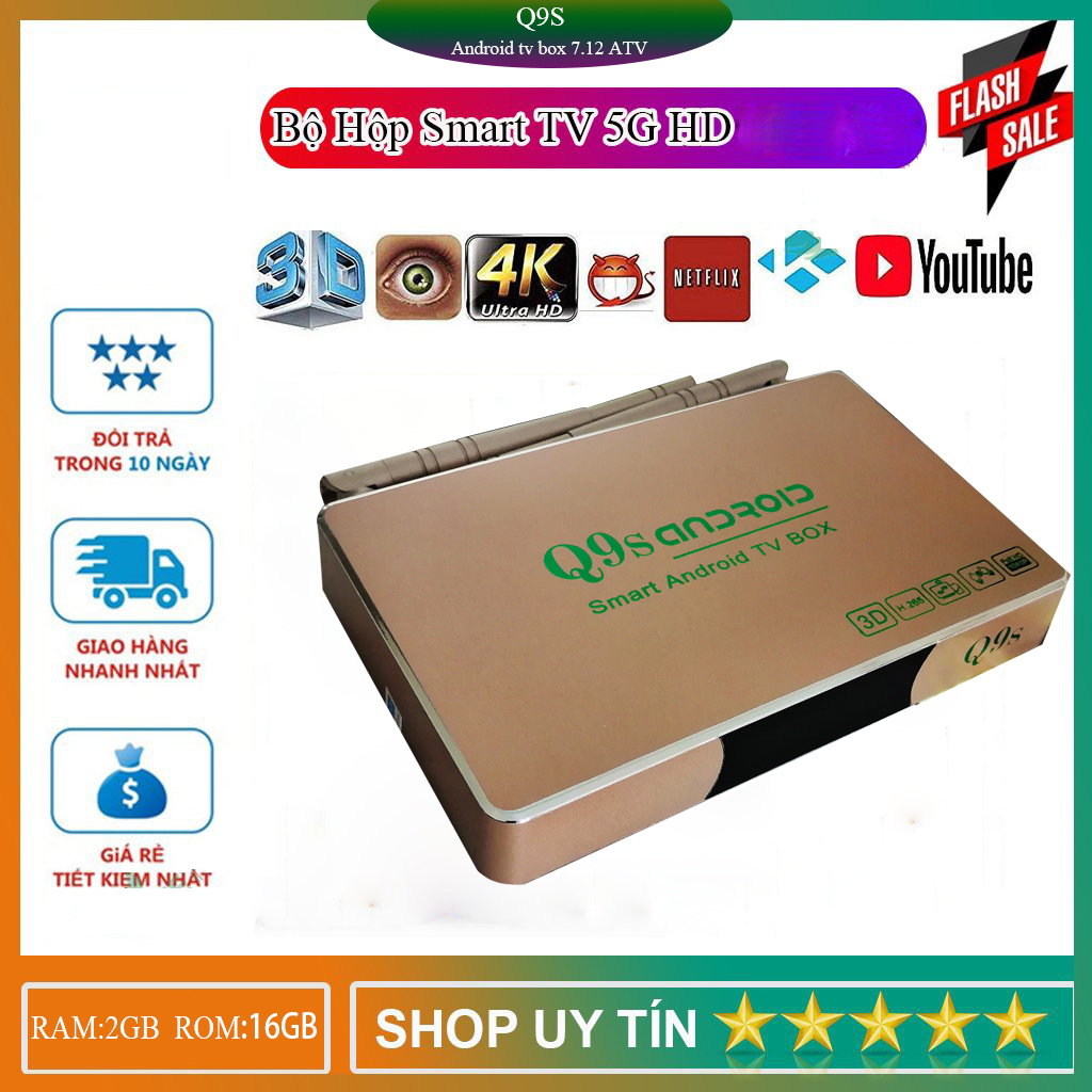 KHÔNG MUA SẼ HỐI HẬN Android Box Q9s Biến TV Thành Smart TV 2021 ram 2GB DÙNG CHO TIVI ĐỜI CŨ