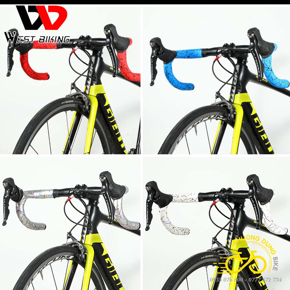 Dây quấn (Băng quấn) ghi đông xe đạp da PU WEST BIKING (SỌC)