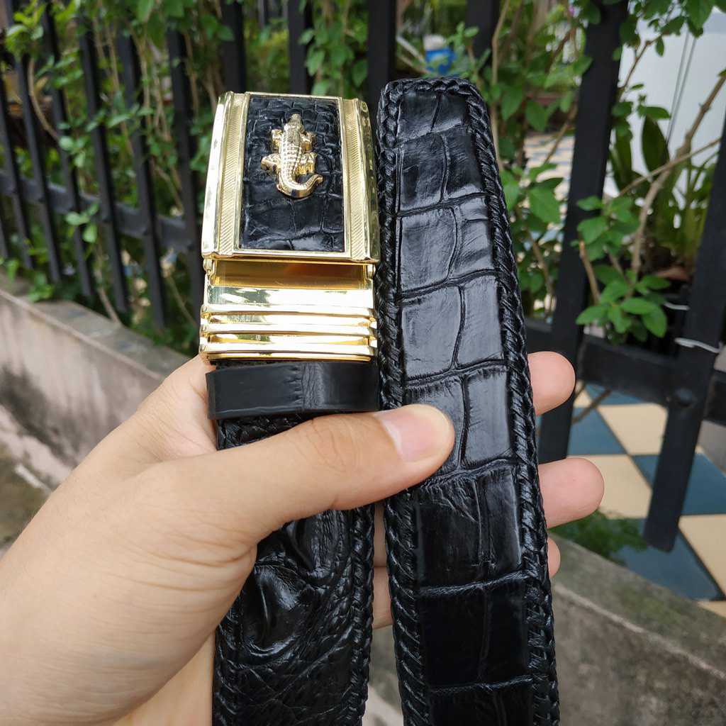 [FREE SHIP] Thắt Lưng Cá Sấu Liền Nguyên Tấm Lưng [ĐAN VIỀN THỦ CÔNG 100% RẤT BỀN]