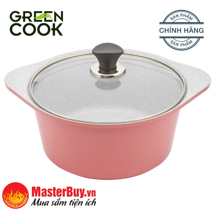 [HCM]Nồi đúc ceramic vân đá 16 cm Green Cook GCS02-16
