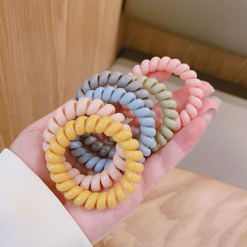 Set 5 cột tóc lò xo màu pastel nhẹ nhàng