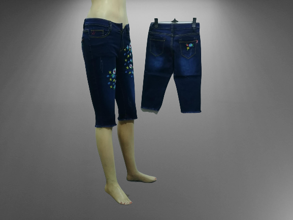 [HCM]quần jean nữ lở gối thêu hoa