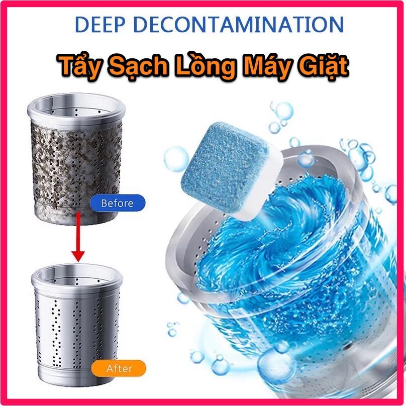 Tẩy lồng máy giặt hộp 12 viên, làm sạch, diệt khuẩn và khử mùi cho máy giặt lồng ngang và  lồng  đứng cực kỳ hiệu quả