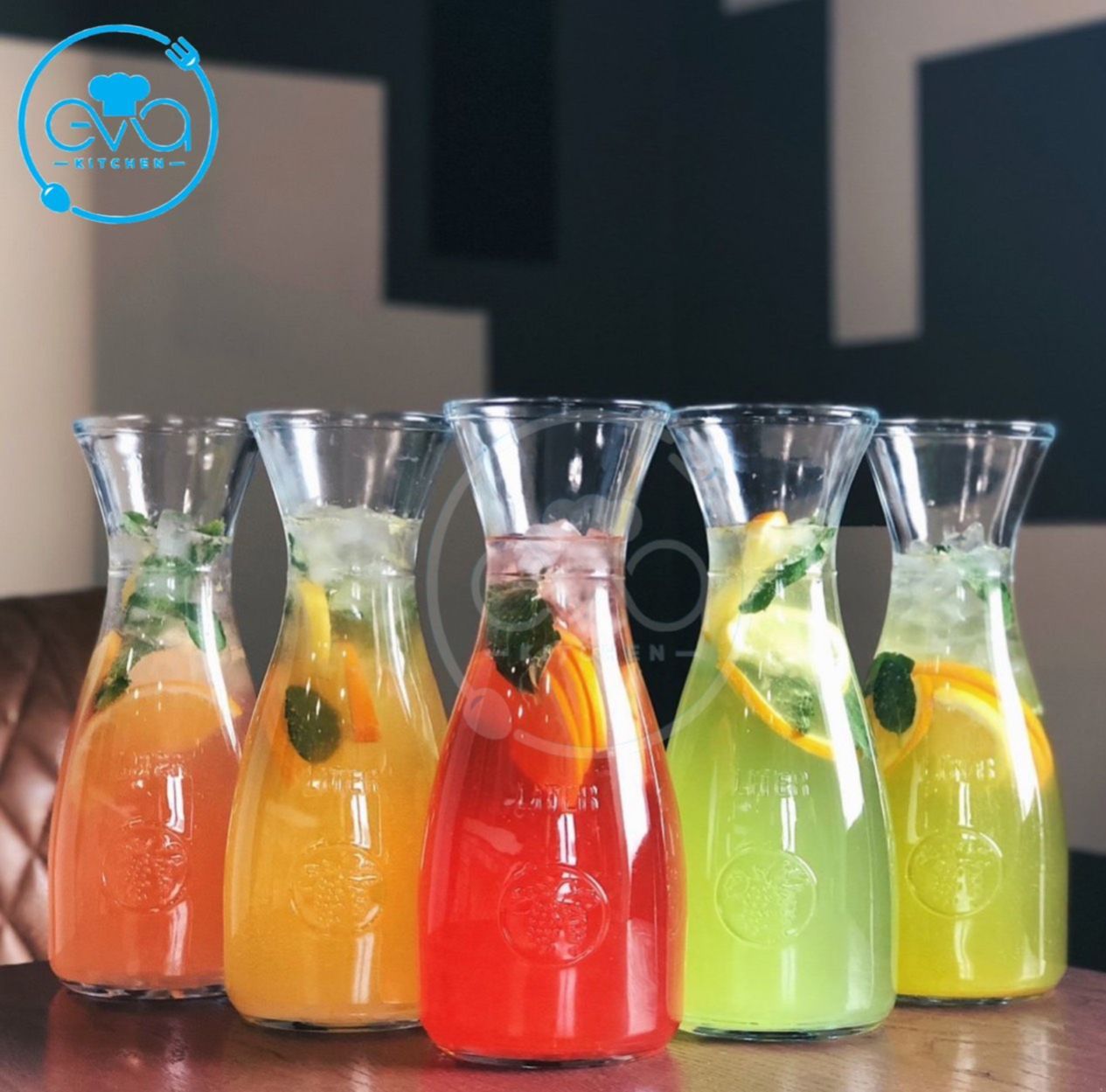 Combo 6 ly thuỷ tinh đựng sinh tố trà sữa dáng eo lớn 500 ml m1047