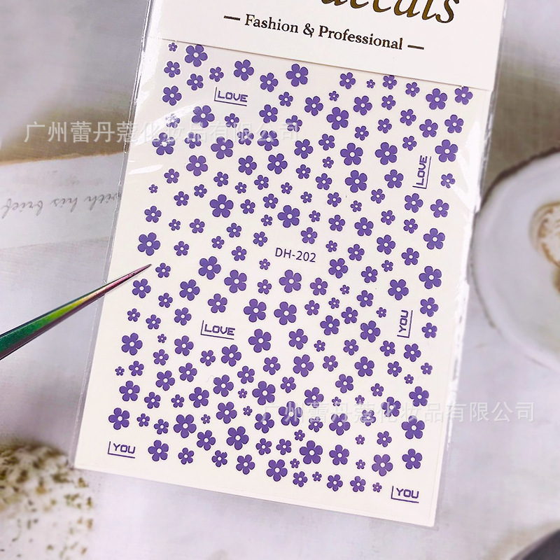 Miếng Dán , Sticker Dán Trang Trí Móng Tay 3D Siêu Mỏng Hình Hoa