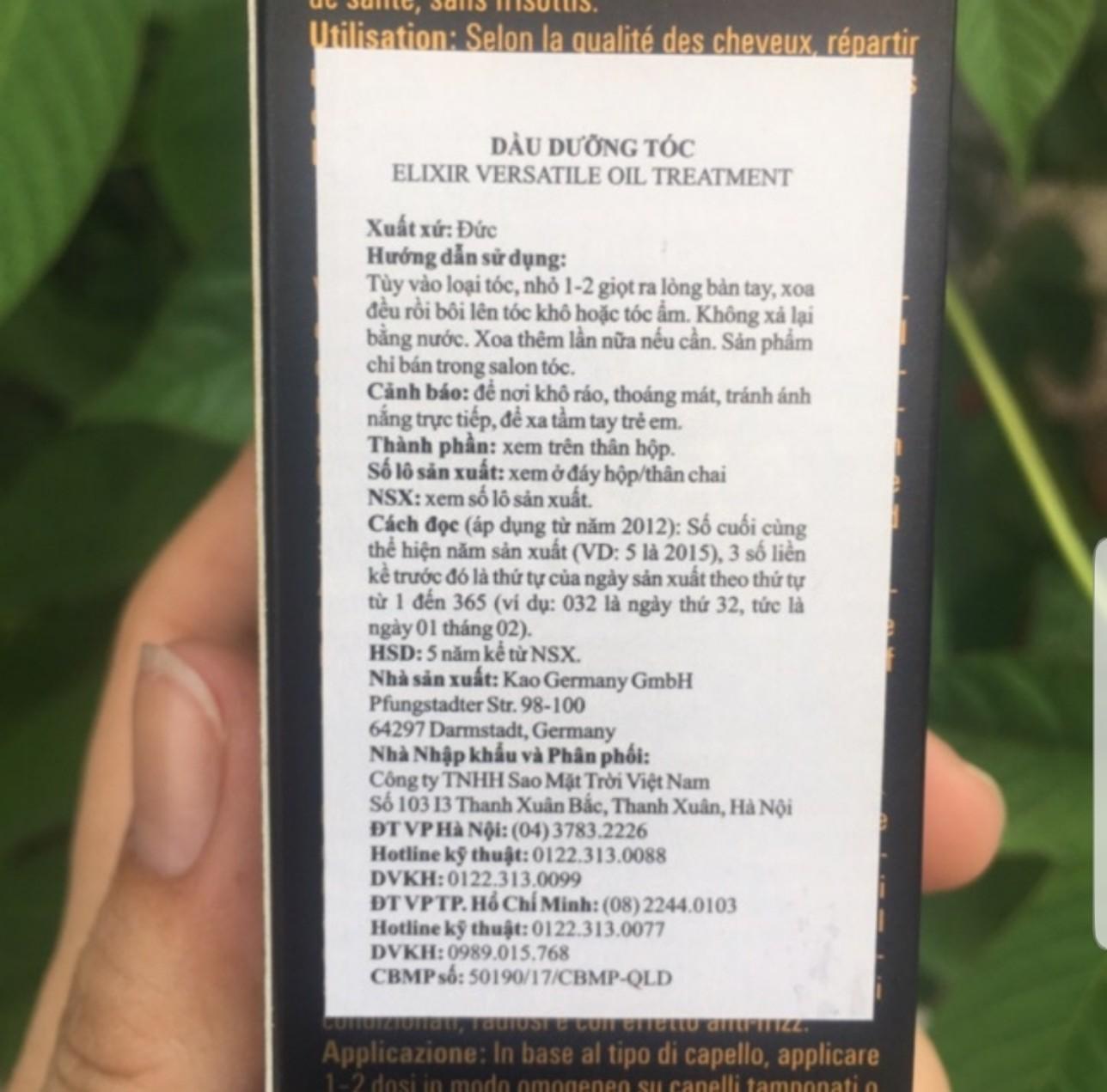TINH DẦU BÓNG DƯỠNG TÓC ĐA NĂNG GOLDWELL ELIXIR 100ml