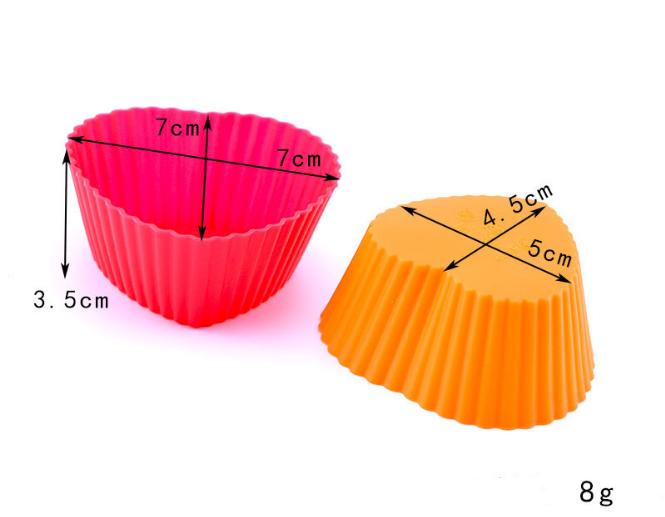 Set 10 khuôn cupcake silicon mẫu Tim