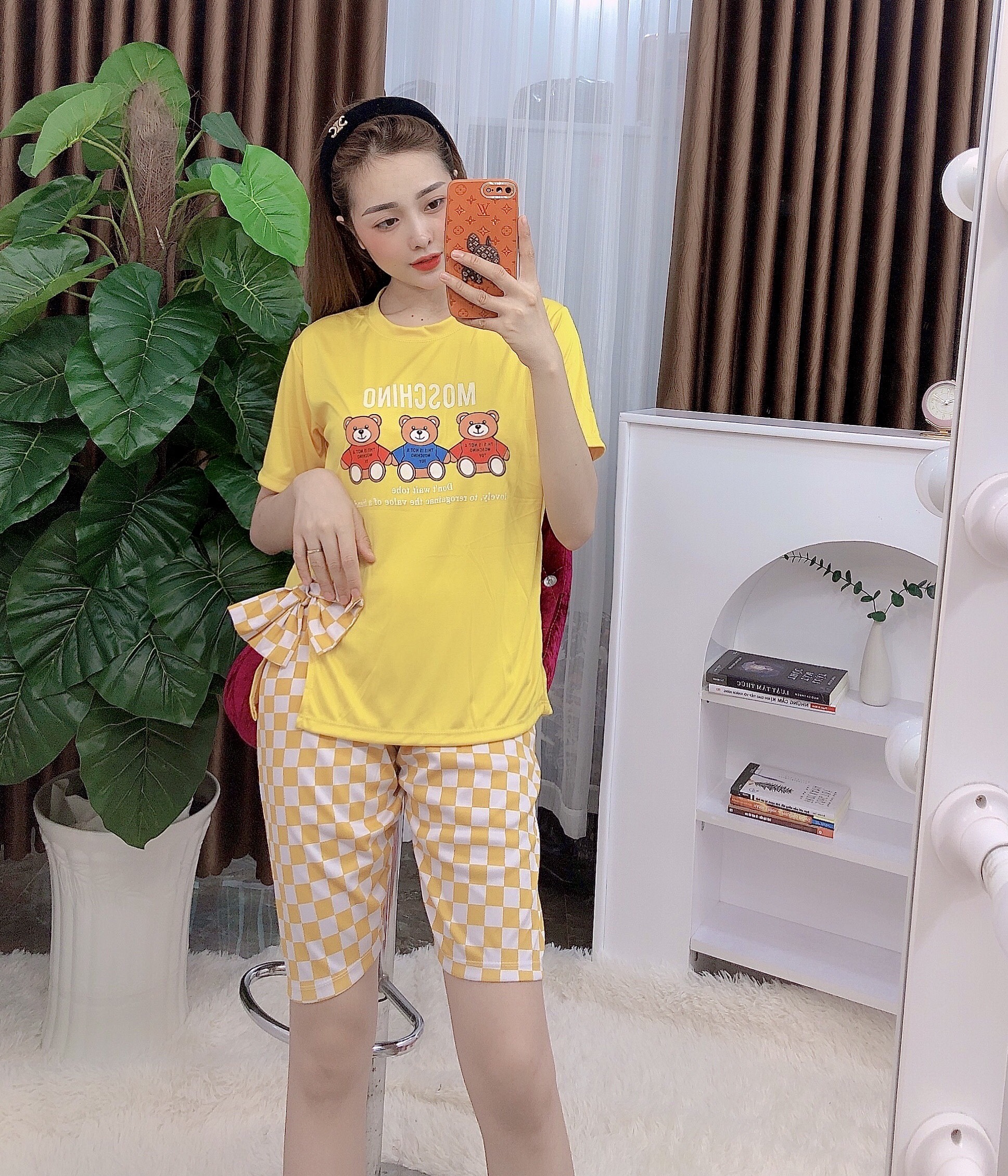 Set lửng thun cotton 3 gấu moschino (<58kg)