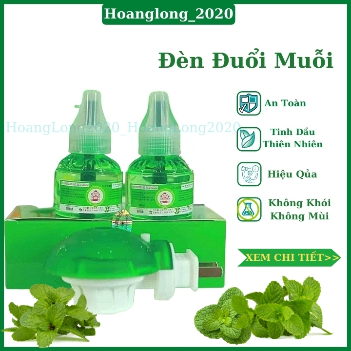 Đèn đuổi muỗi tinh dầu thiên nhiên Hàn Quốc [1 đèn+2 lọ tinh dầu]