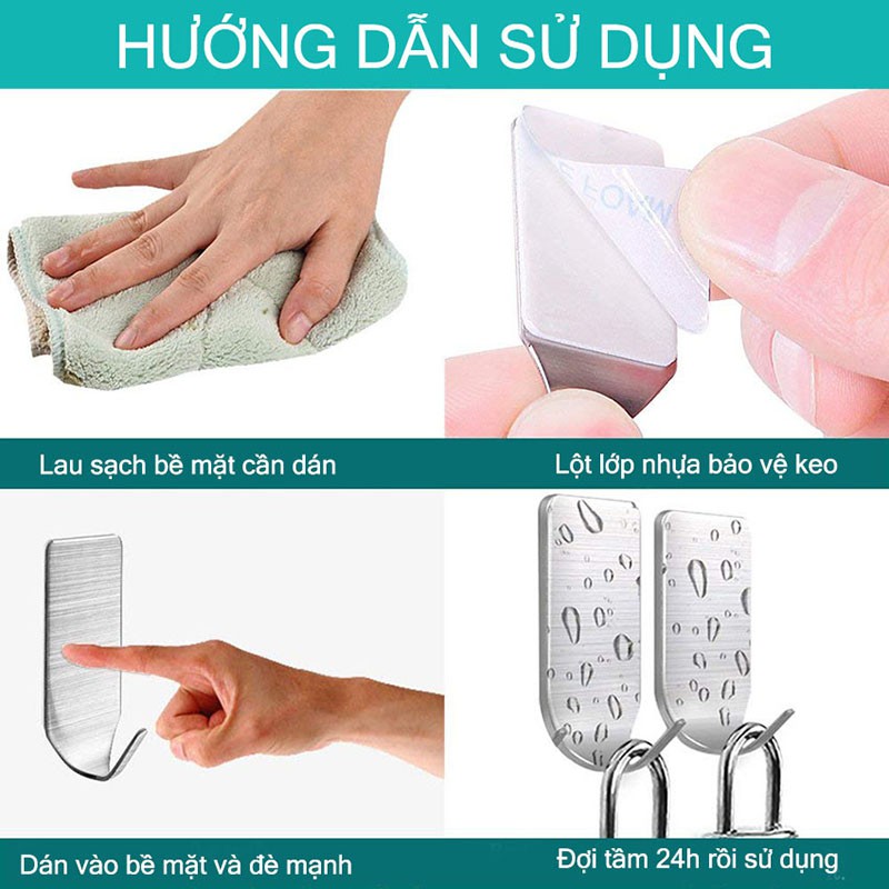 Móc Dán Tường Inox 304 siêu dính siêu rẻ - M08