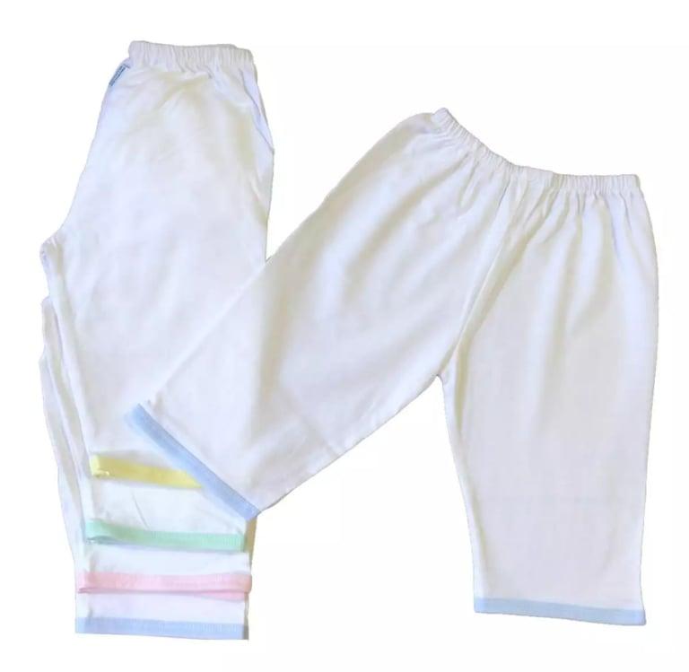 Quần áo sơ sinh - Combo 5 quần dài sơ sinh cotton cao cấp Trắng JOU ( hàng xưởng may Việt Nam)