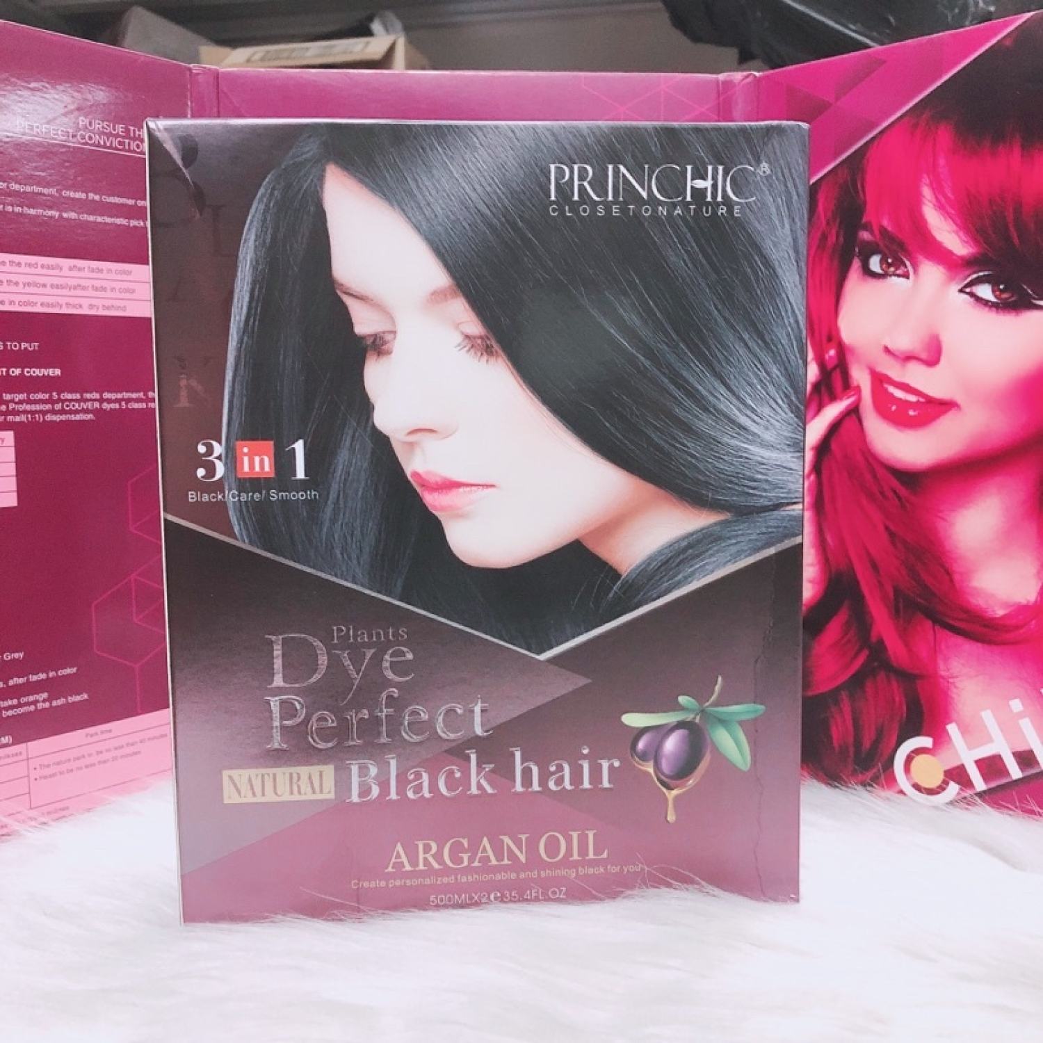 Nhuộm đen tóc phủ bạc princhic không dính da đầu 500mlx2
