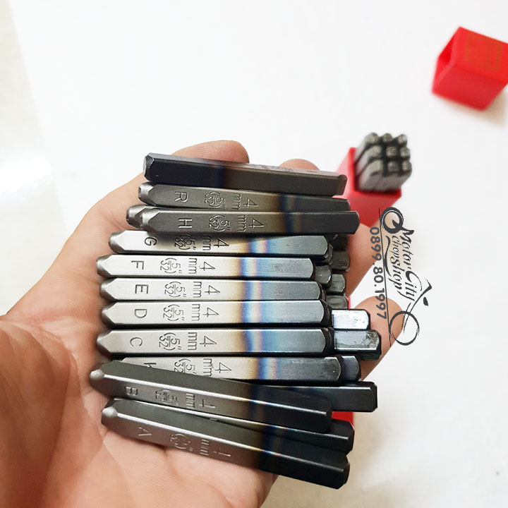 Bộ Đục Đóng Cả Chữ Và Số 4mm Đóng Số Khung Số Máy.