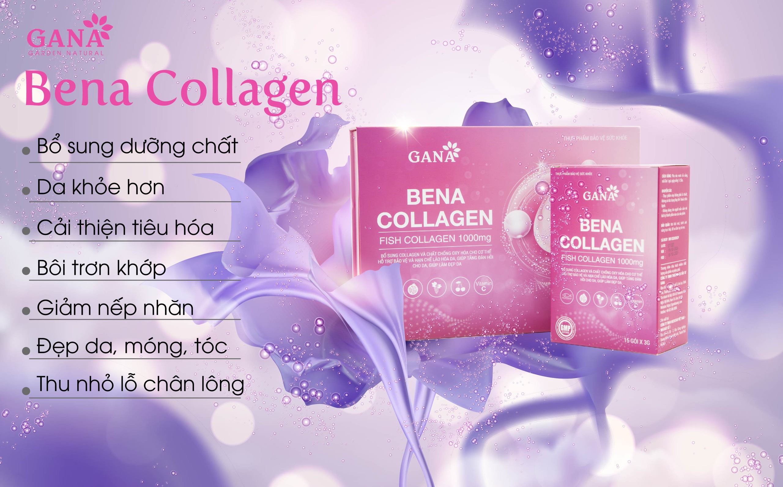 Collagen Dạng Bột BENA COLLAGEN GANA( HỘP 30 GÓI)