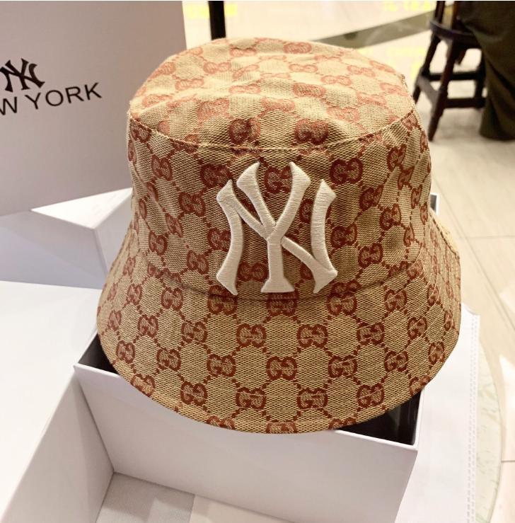 Mũ vải vành rộng chữ NY