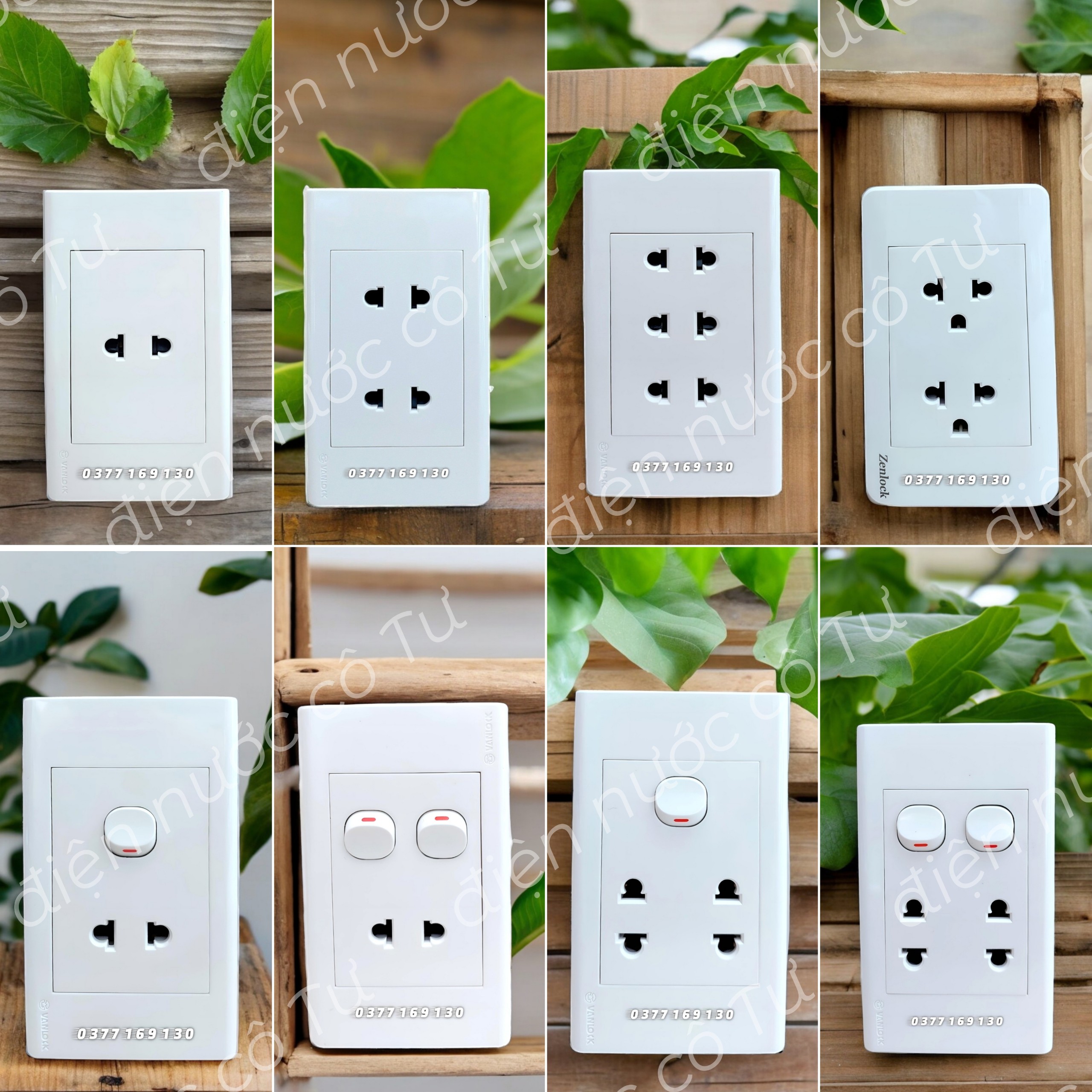 Ổ cắm điện 2 lỗ đôi 2 chấu 16A Sino Vanlock