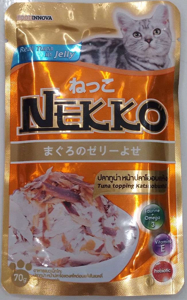 Pate mèo, Pate Nekko Jelly - sốt mèo Neko dạng thạch nhiều vị cá ngừ, gói 70g