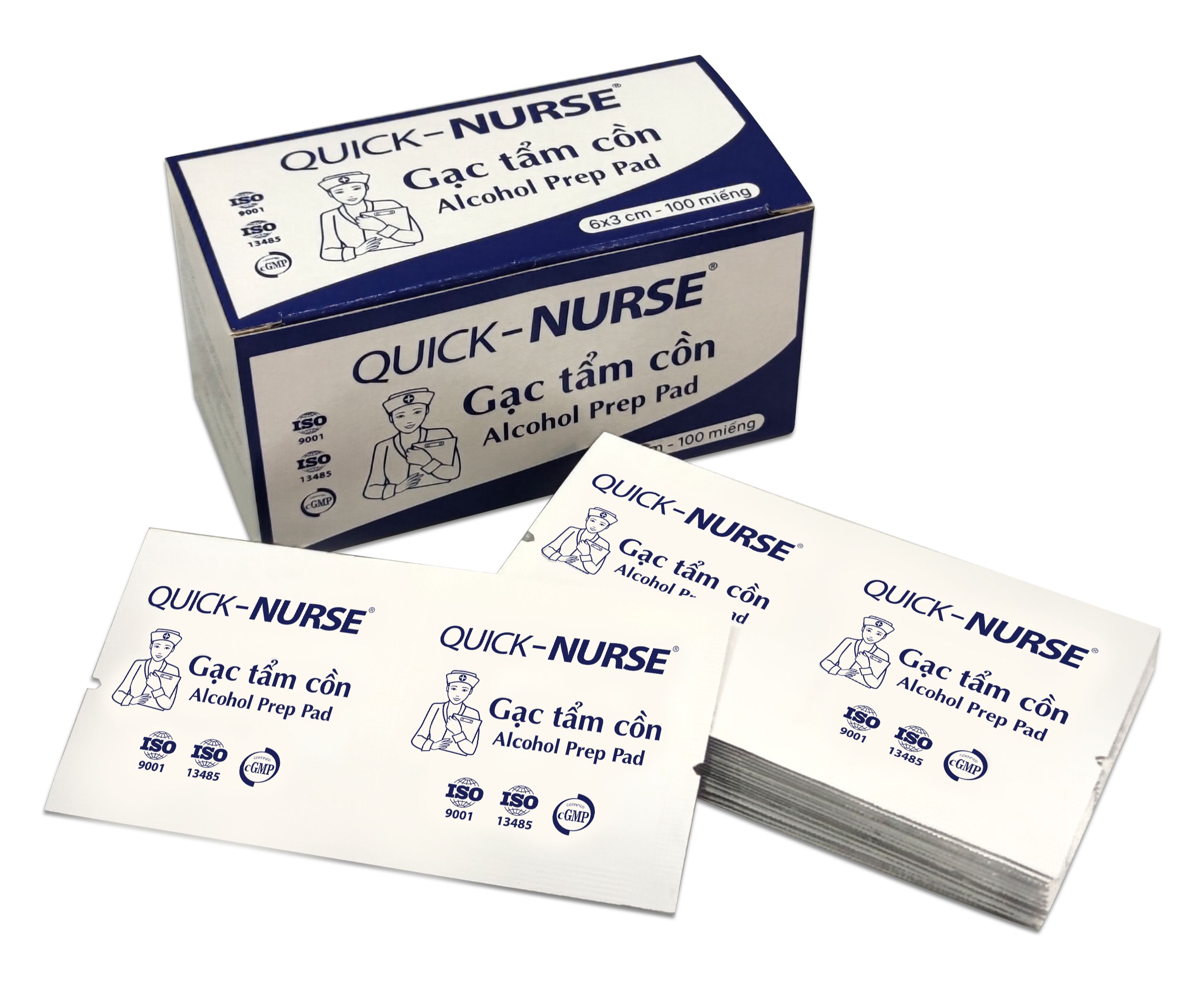 Gạc Tẩm Cồn Quick-Nurse Alcohol Prep Pad  hộp 100 miếng