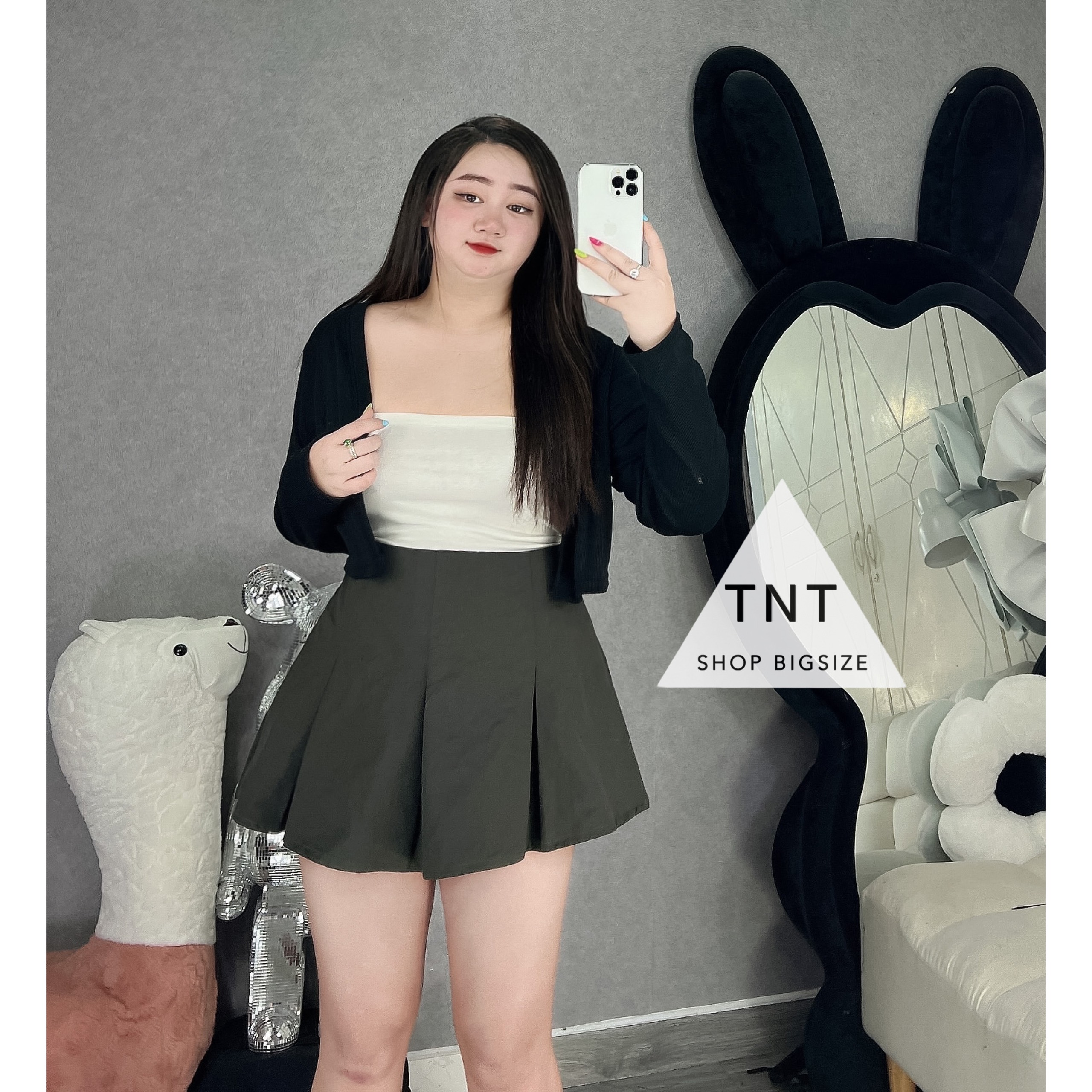 CHÂN VÁY KAKI XẾP LƯNG CAO [TNT SHOP BIGSIZE 60KG 90KG]