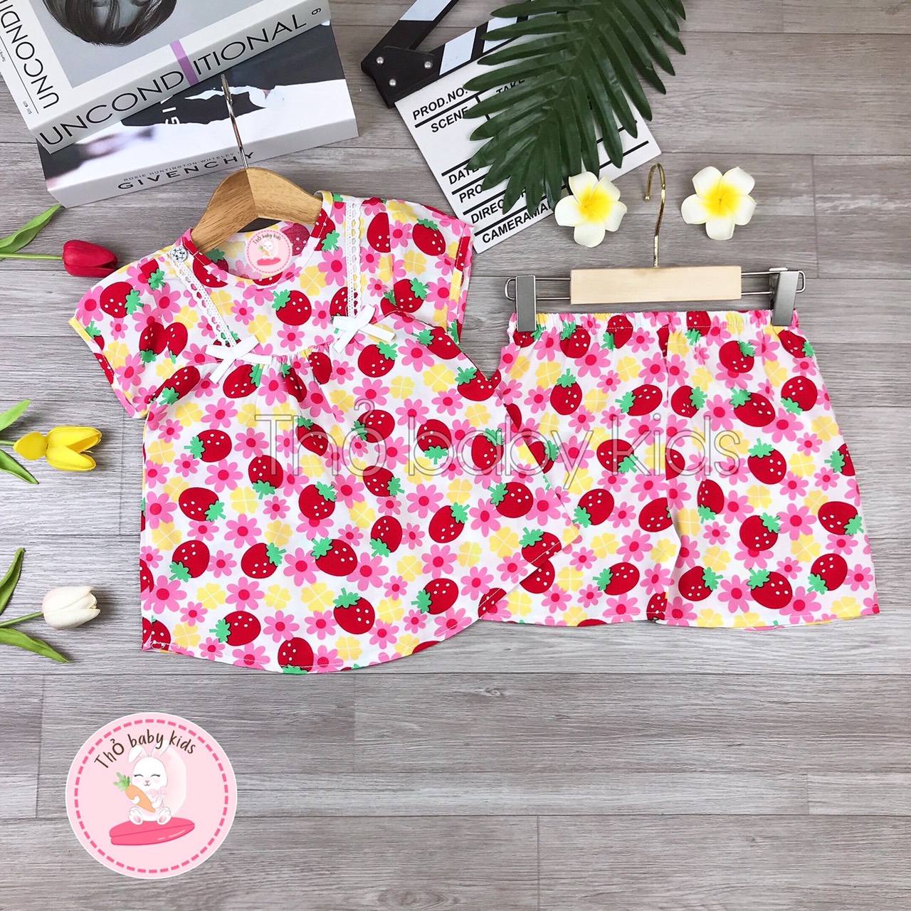 Đồ bộ tole lanh bé gái, bộ lanh mặc nhà bé gái shop thỏ baby kids