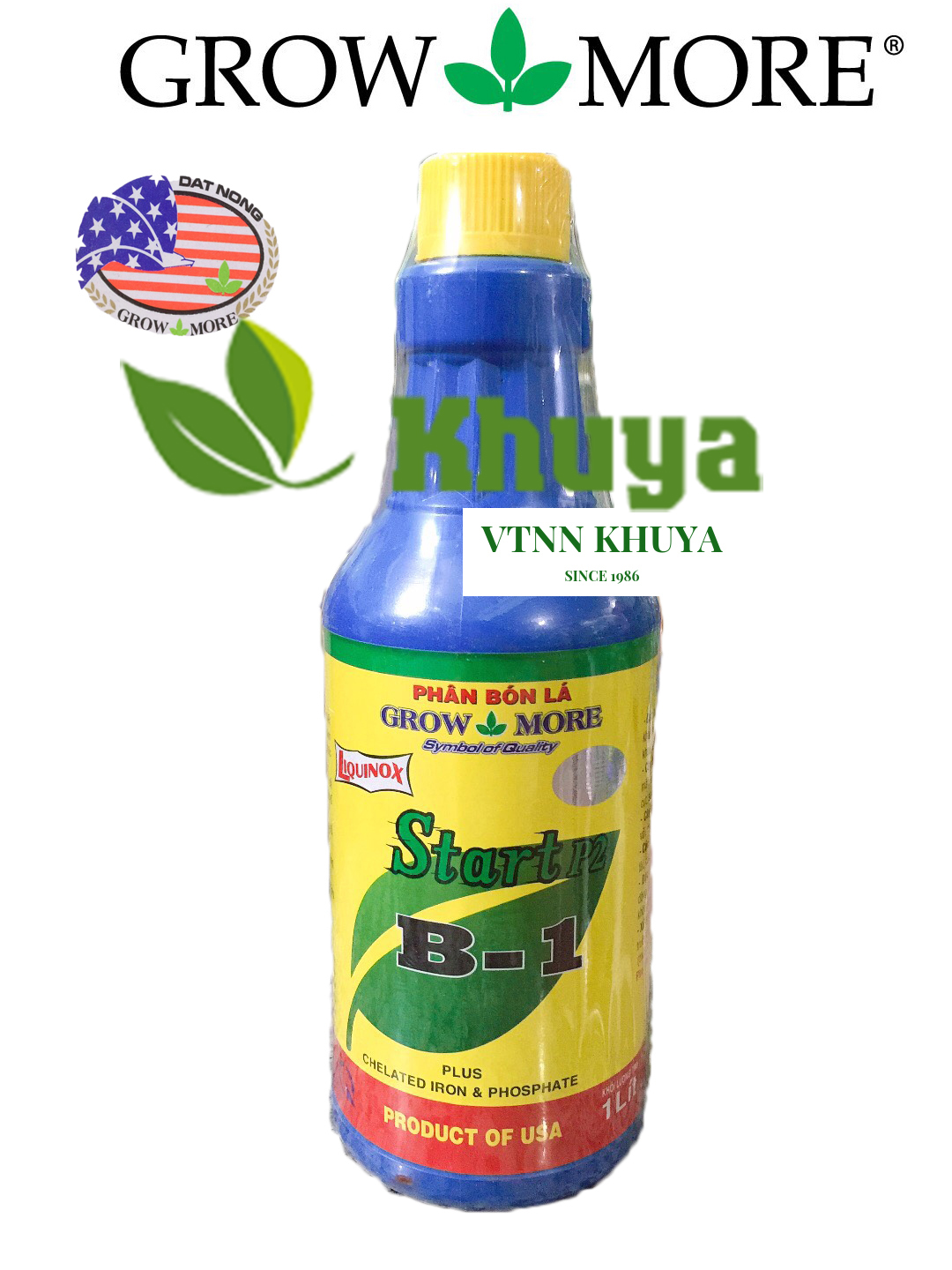 Phân bón lá đa vi lượng Growmore Vitamin B1 Liquinox Start P2 chai 1 lít