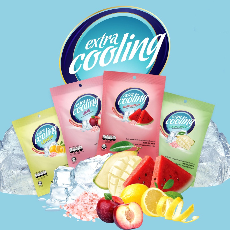 Kẹo Mềm Dưa Hấu Muối Extra Cooling - Extra Cooling WaterMelon Chewy Candy (Gói 65g)