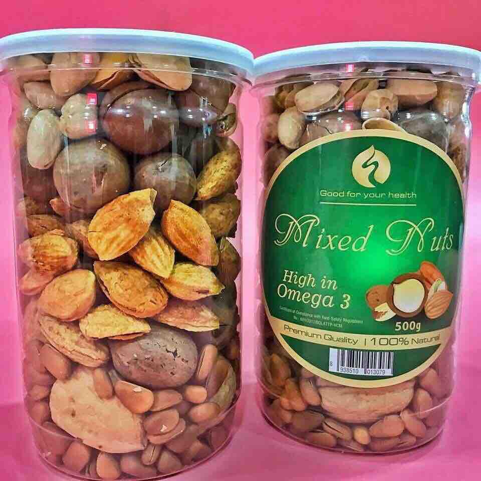 [HCM]Mixed nuts 6 loại hạt còn vỏ 500g