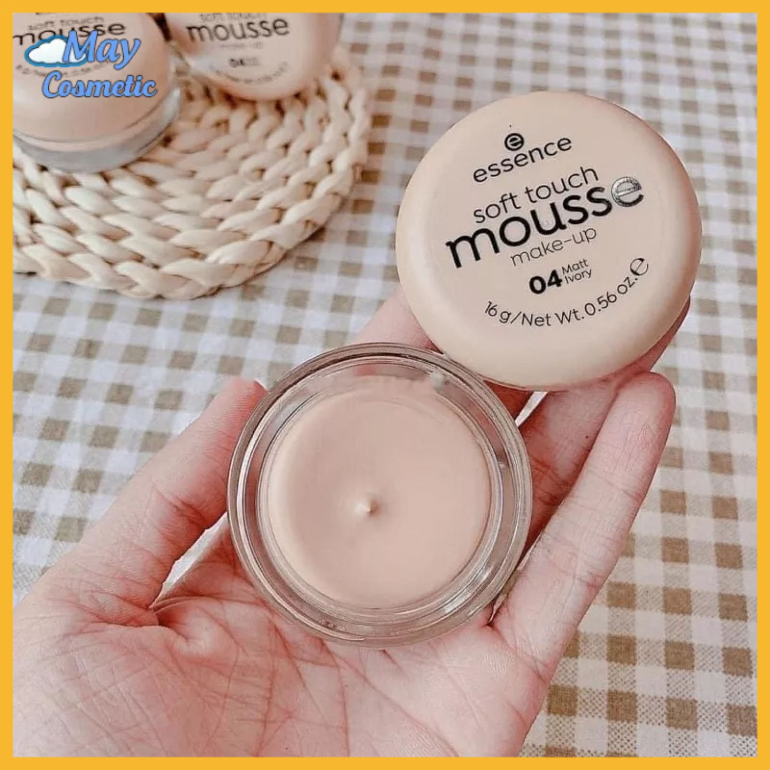 Phấn tươi ESSENCE MOUSSE ĐỨC [CHÍNH HÃNG] SOFT TOUCH MOUSSE Phấn Phủ Kem Nền, Siêu Mịn, Siêu Che Phủ, Màu 04, 16g