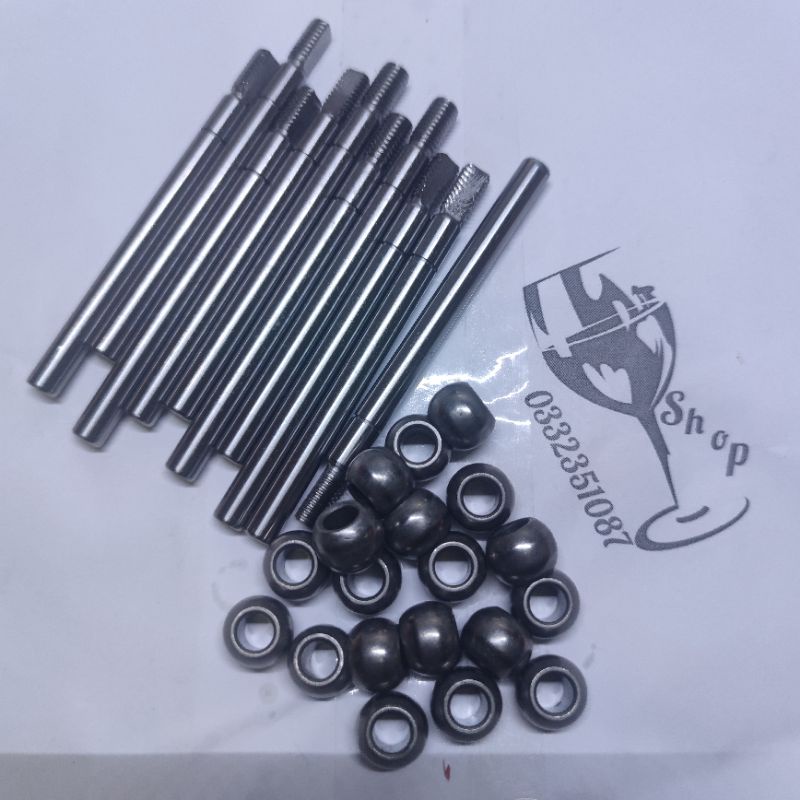 Trục bạc quạt tản ren xuôi, trục tản 105mm bạc tròn