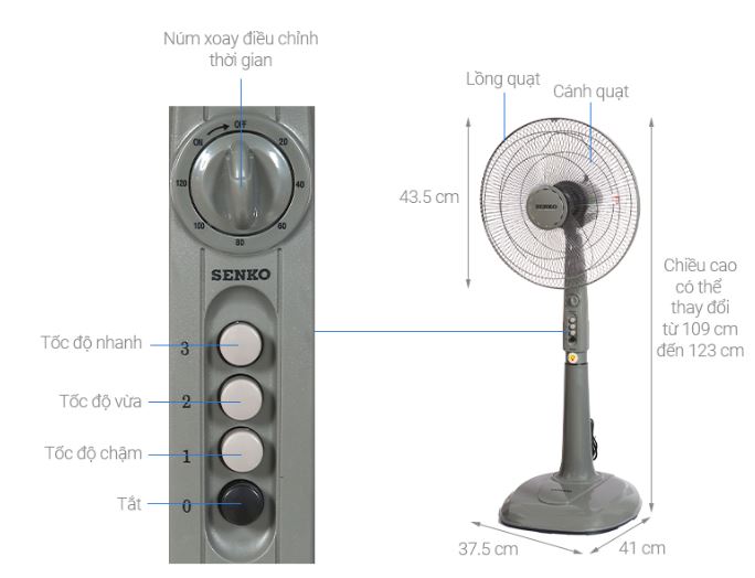 Quạt đứng senko dh1600